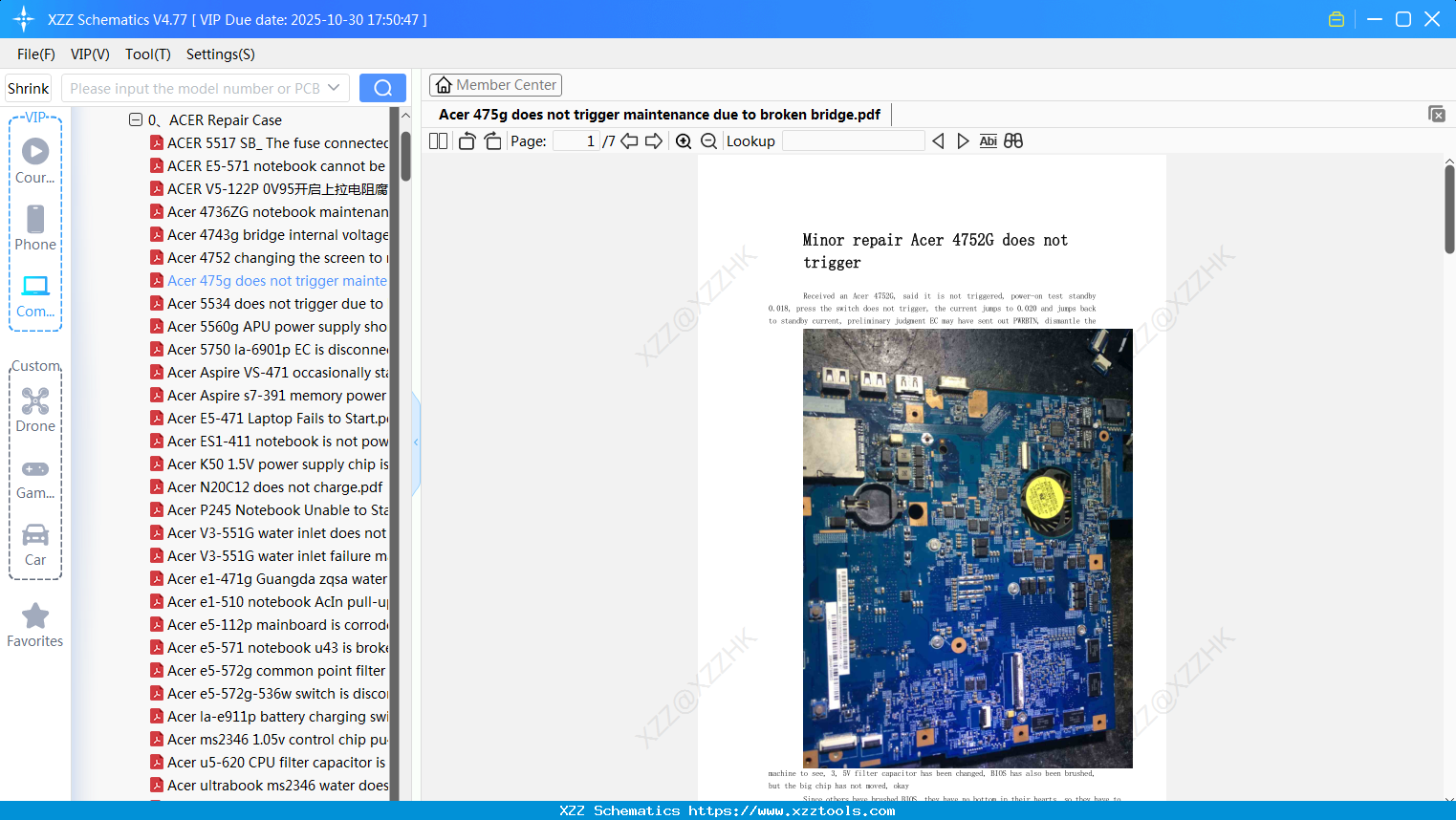 Laptop Acer 475g Does Not Trigger Maintenance Due To Broken Bridge